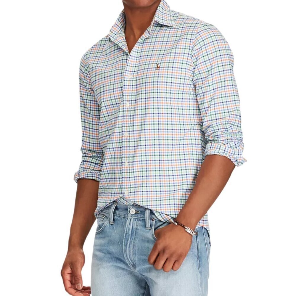 RALPH LAUREN multicolor plaid button-down shirt m